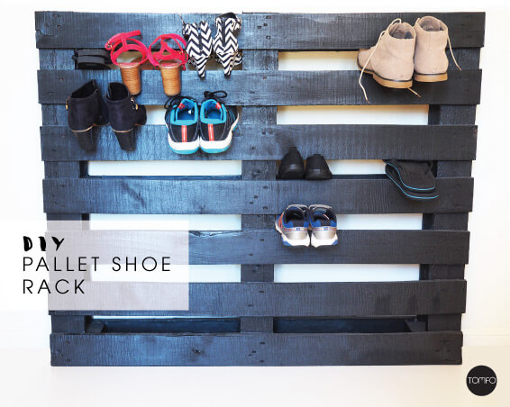 DIY shoe rack using pallet racks 