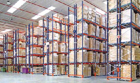 Lines of Boxes On a Pallet Racking Systems